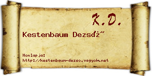 Kestenbaum Dezső névjegykártya